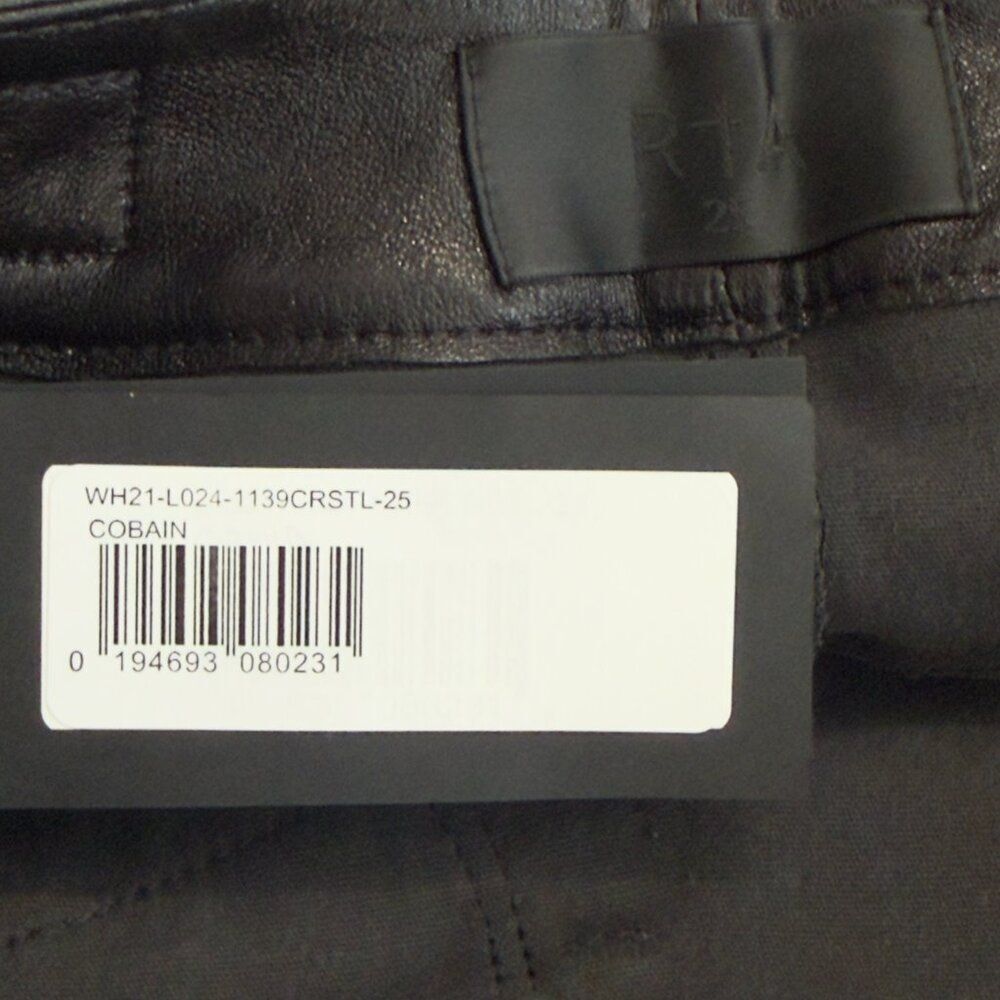 NWT RtA Cobain Black Skinny Stretch Lambskin Leather Pants Sz 25 - Picture 8 of 8